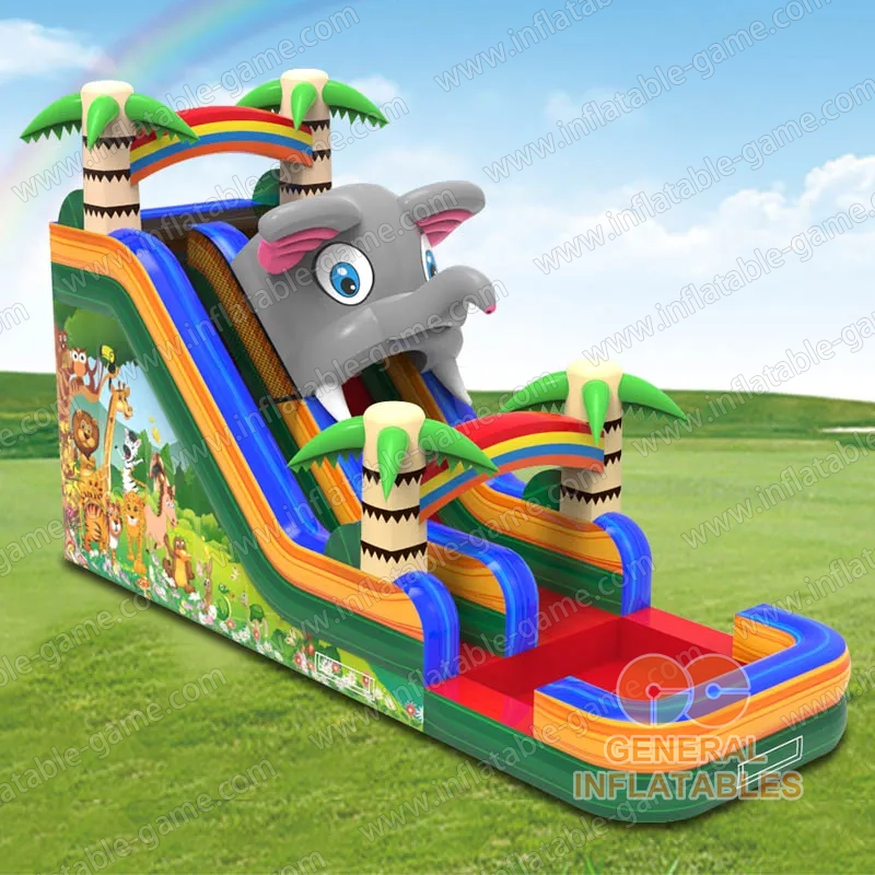 Jungle inflatable water slide